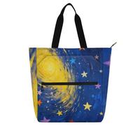 SyXIOP Borse a tracolla per bambini, studenti, adulti, colorate, fluorescenti, pianeta, universo, impermeabili, con tasche con cerniera, per scuola, shopping, spiaggia, bolsa de tela para