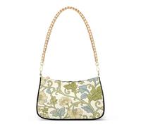 SyXIOP Borse da viaggio a tracolla alla moda retrò con fiori beige William Morris con tasche multiple per donne essenziali per le donne