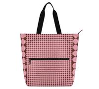 SyXIOP Borse per bambini studenti adulti, carino pois rosa Y2k resistente ai graffi borse tote con cerniera per college shopping spiaggia bolsa para llevar