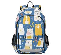 SyXIOP borse zaino bambina per bambini 8-12: librerie leggere per studenti in colori assortiti - Mr &mrs Bear Peach Blue