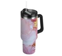 SyXIOP Bottiglia d'acqua da viaggio con tappo a prova di perdite e cannuccia decorativa in acciaio inox per casa, ufficio o auto botellas de Acero inoxidable para agua 1180 ml