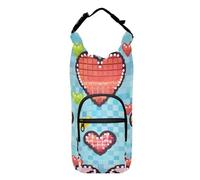 SyXIOP Braccialetto con perline orso amore farfalla perline bottiglia d'acqua borsa con tasca per telefono versatile trasportatore d'acqua per escursioni 20/24/32/4 oz per passeggiate quotidiane