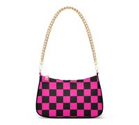 SyXIOP Buffalo Plaid Check Black Peach trendy fionda borsa a tracolla per le donne con multi tasche borsa per la corsa