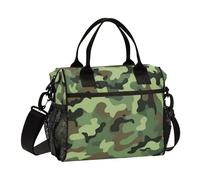 SyXIOP Camouflage Verde Termico Maschio Lunch Bag con Tracolla Isolato Lunch Bag per le Donne per Picnic bolsos de almuerzo para Mujeres