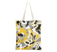 SyXIOP Camuffamento Giallo Tote Bag Per Le Donne Tela con maniglie Bulk Tote Borse di Tela Borse della spesa Per la spesa per il collega Bolsa de lona