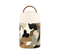 SyXIOP Camuffamento Rtero Acciaio Inox Vuoto Isolato Vaso di alimento con il cucchiaio per il bambino sottaceto 17oz