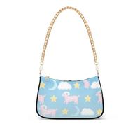 SyXIOP Carino Animal Capra Nube Cielo Blu Moda Crossbody spalla con multi tasche borsa per regali di compleanno