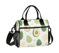 SyXIOP Carino e Cartone Animato Verde Avocado A Tenuta Isolato Tote con Tracolla Borsa Pranzo per Gli Uomini Lavoro per Picnic bolsos para loncheras de Mujer