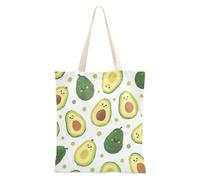 SyXIOP Carino e Cartone Animato Verde Avocado Womens Canvas Tote Bag con manici Estetica Tote Bag Tela Riutilizzabile Borse della spesa per lo Shopping Bolsa de lona