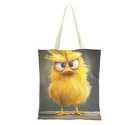 SyXIOP Carino Giallo Pollo Borse di Tela Per Le Donne con Manici Tote Bag Con Tasche Borse di Panno per lo Shopping Bolsa de lona
