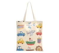SyXIOP Cartone animato Macchine Colorate Navi e Aerei Tote Bag Per Le Donne Tela con manici Libro Tote Bag Canvas Shopping Bags Per La Generi Alimentari per le Donne Lavoro Bolsa de lona