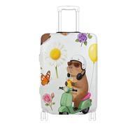 SyXIOP Cartoon Cute Capybaras Elastico Carry on Bagagli Copertura Elastico Valigie Coperture Accessori Da Viaggio Fit 45-81 Pollici Bagagli, Cartoon Carino Capibara, L 26-28 in, Classico