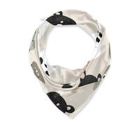 SyXIOP Cartoon Cute Panda Beige Quadrato testa di seta sciarpa di capelli 35 pollici sciarpa di seta elegante per le donne collo per la sera bufandas para mujer para frio