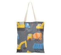 SyXIOP Cartoon Giallo e Blu Camion Borsa di Tela Tote con manici Tote Bag Tutto Bag per Dail Bolsa de lona