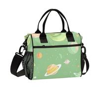 SyXIOP Cartoon Illustrazione Spazio Morbido Verde Riutilizzabile Maschio Lunch Bag con Tracolla Uomini Borsa Pranzo per il Lavoro per Cucina lonchera de comida para adultos