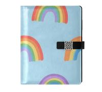 SyXIOP Cartoon Rainbow Blue pelle foderato soggetto notebook delicato college a righe quaderni per viaggiare 6.7x9.2