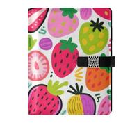 SyXIOP Colorato e carino fragole foderato in pelle notebook college soggetto portatile college per viaggiare 6.7x9.2