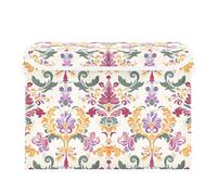 SyXIOP Contenitori pieghevoli in stile europeo con motivi retrò colorati da 40 l, resistenti, con manici, organizer decorativo con coperchio, per camera da letto, armadio, soggiorno, 42 x 32 x 30 cm