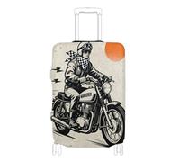 SyXIOP Cool Motorcyclist Enjoy Today - Copertura elastica per bagagli, lavabile, adatta per bagagli da 45 a 81 cm, Cool Motociclista godere oggi, L 26-28 in, Classico