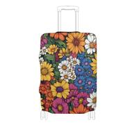SyXIOP Copertura elastica antipolvere per bagagli, colorata e bella, con margherite, antigraffio, accessorio da viaggio, adatto per bagagli da 45,7 a 81,7 cm, Fiori di margherita colorati e belli, M