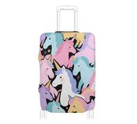 SyXIOP Copertura elastica antipolvere per bagagli, resistente ai graffi, adatta per valigie, accessori da viaggio da 45,7 a 81,7 cm, Unicorni colorati di animali del fumetto, M 22-24 in, Classico