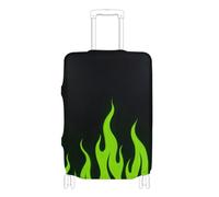 SyXIOP Copertura elastica nera fluorescente verde fiamma fredda per bagagli elastica valigie copre accessori da viaggio adatto per bagagli da 45,7 a 81,7 cm, Nero Fluorescente Cool Flame Green, L 26