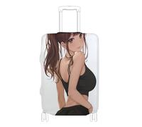 SyXIOP Copertura elastica nera per valigie da trasporto per valigie, resistente ai graffi, adatta per bagagli da 45 a 81 cm, Nero Tuta Sportiva Anime Ragazza, M 22-24 in, Classico