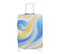 SyXIOP Copertura elastica per bagagli a mano con onde blu gialle e antigraffio, adatta per bagagli da 45,7 a 81,7 cm, Onde Gialle Blu, XL 29-32 in, Classico