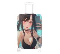 SyXIOP Copertura elastica per bagagli con motivo anime per selfie estivi, resistente ai graffi, adatta per bagagli da 45,7 a 81,7 cm, Anime Ragazza Estate Selfie, S 18-20 in, Classico