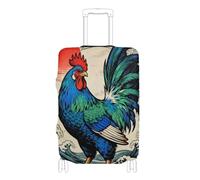 SyXIOP Copertura elastica per bagagli con onde del sole giapponesi, extra large, resistente ai graffi, accessorio da viaggio adatto per bagagli da 45,7 a 81,7 cm, Radice giapponese delle onde del sole