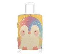 SyXIOP Copertura elastica per bagagli con pinguino color arcobaleno, resistente ai graffi, adatta per bagagli da 45,7 a 81,7 cm, Cartoon Rainbow Colore Pinguino, XL 29-32 in, Classico