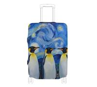 SyXIOP Copertura elastica per bagagli con pinguino imperatore della notte stellata, extra large, antigraffio, adatta per bagagli da 45,7 a 81,7 cm, Pinguino imperatore della notte stellata, XL 29-32