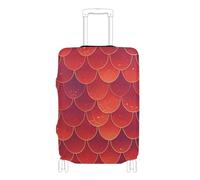 SyXIOP Copertura elastica per bagagli con squame di pesce rosso, accessorio da viaggio, adatto per bagagli da 45,7 a 81,7 cm, Scala di pesce rosso, M 22-24 in, Classico