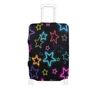 SyXIOP Copertura elastica per bagagli con stelle fluorescenti al neon colorate, antigraffio, elastica, adatta per bagagli da 45 a 81 cm, Neon Fluorescenza Stelle Colorate, XL 29-32 in, Classico