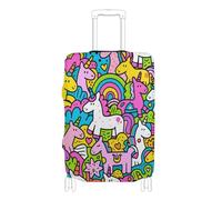 SyXIOP Copertura elastica per bagagli con unicorni carini e colorati, extra large, resistente ai graffi, adatta per bagagli da 45,7 a 81,7 cm, Unicorni carini e colorati dei cartoni animati, L 26-28