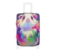 SyXIOP Copertura elastica per bagagli, resistente ai graffi, adatta per bagagli da 45,7 a 81,7 cm, Simpatico cartone animato bianco porcellino d'India, L 26-28 in, Classico