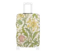 SyXIOP Copertura elastica per valigie in stile vintage con Lily William Morris, antigraffio, adatta per bagagli da 45,7 a 81,7 cm, Stile vintage Giglio William Morris Oro, M 22-24 in, Classico