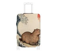 SyXIOP Copertura elastica protettiva per bagagli, antigraffio, adatta per bagagli da 45,7 a 81,7 cm, Marmotta da surf con onde del mare dell'oceano giapponese, S 18-20 in, Classico