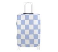SyXIOP Copertura elastica viola e bianca a quadri americani per bagagli a mano antigraffio adatta per valigie da 45,7 a 81,7 cm, Plaid americano viola e bianco, L 26-28 in, Classico