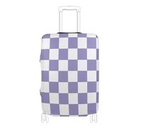 SyXIOP Copertura elastica viola e bianca a quadri americani per bagagli da viaggio antigraffio copertura per valigie da trasporto protezioni per bagagli adatta per bagagli da 45-81 cm, Plaid americano