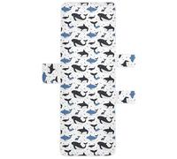 SyXIOP Copertura morbida per chaise longue con motivo balena blu e nera, con 3 tasche, per prendere il sole all'aperto, 215,9 x 76,2 cm para muebles