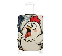 SyXIOP Copertura per bagagli in tessuto elastico resistente ai graffi con onde del mare giapponesi, copertura elastica per valigie, adatta per bagagli da 45,7 a 81,7 cm, Pollo giapponese Ocean Sea