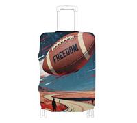 SyXIOP Coperture elastiche per bagagli, lavabili, elastiche, per valigie, accessori da viaggio, adatte per bagagli da 45-81 cm, Cartone animato Rugby Astronave, L 26-28 in, Classico