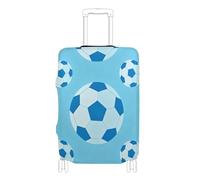 SyXIOP Coppa del Mondo 2026 Calcio Blu Pallone Coperture Elastiche per Bagagli Lavabile Copertura Bagaglio Travel Essentials Fit 45-81 Pollici Bagagli, Pallone Blu di Calcio Mondiali 2026, XL 29-32 in