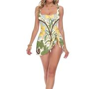 SyXIOP Costume da bagno intero da donna William Morris Yellow Lily, Multicolore, M