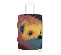 SyXIOP Crazy Creatures - Copertura elastica per bagagli con motivo riccio e galassia, antigraffio, adatta per bagagli da 45,7 a 81,7 cm, Crazy Creatures - Riccio Galaxy, S 18-20 in, Classico