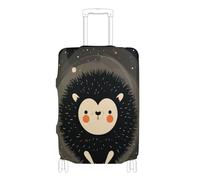 SyXIOP Crazy Creatures Hedgehog Galaxy nero elastico durevole bagagli copertura antigraffio valigia copertura viaggio Essentials Fit 45-81 cm bagagli, Crazy Creatures - Riccio galassia, colore: Nero