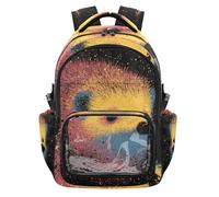 SyXIOP Crazy Creatures Hedgehog Galaxy - Zaino trasparente per bambini, impermeabile, casual, con cinturino regolabile, per ragazzi e ragazze, età 7-18 anni per adolescenti mujer