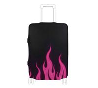 SyXIOP Custodia elastica nera fluorescente rosa fiamma fredda copertura protettiva antigraffio per valigie protezioni per bagagli adatta per bagagli da 45,7 a 81,7 cm, Nero Fluorescente Fresco Fiamma