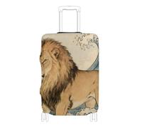 SyXIOP Custodia elastica per bagagli con leone dell'oceano giapponese e onde marine, antigraffio, adatta per bagagli da 45,7 a 81,7 cm, Giapponese Ocean Sea Wave Lion, XL 29-32 in, Classico